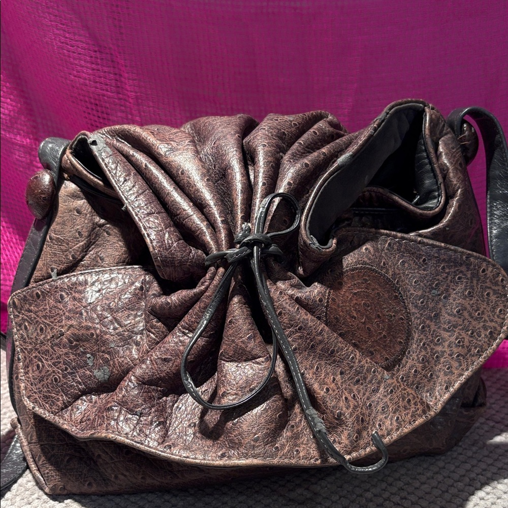 Vintage Carlos Falchi Ostrich Leather Bag